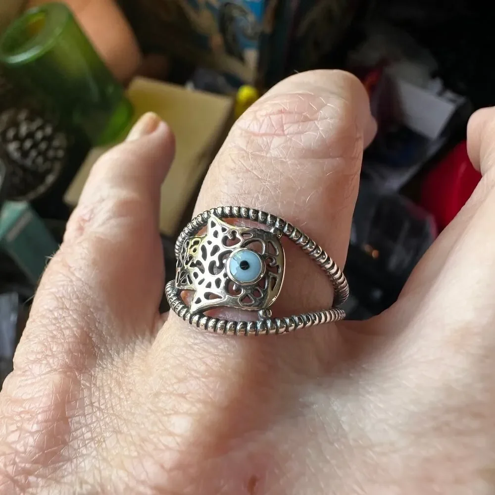 925 Sterling Silver Hamsa Ring